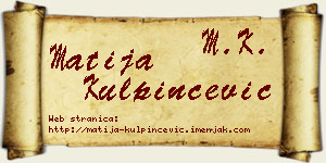 Matija Kulpinčević vizit kartica